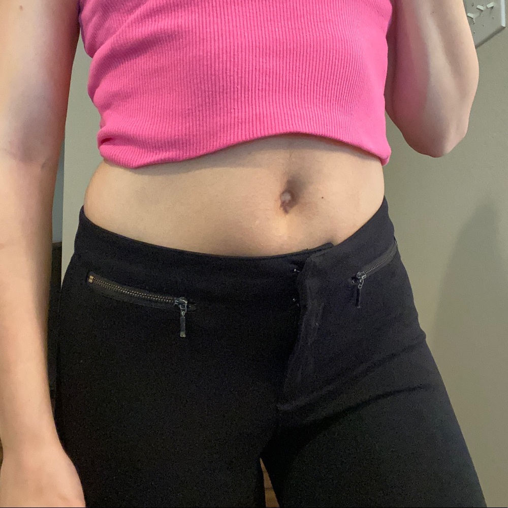 Black pants with zipper detail